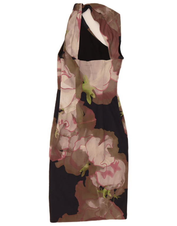 Karen Millen Rochie Halter pentru femei UK 6 XS Acetat floral negru