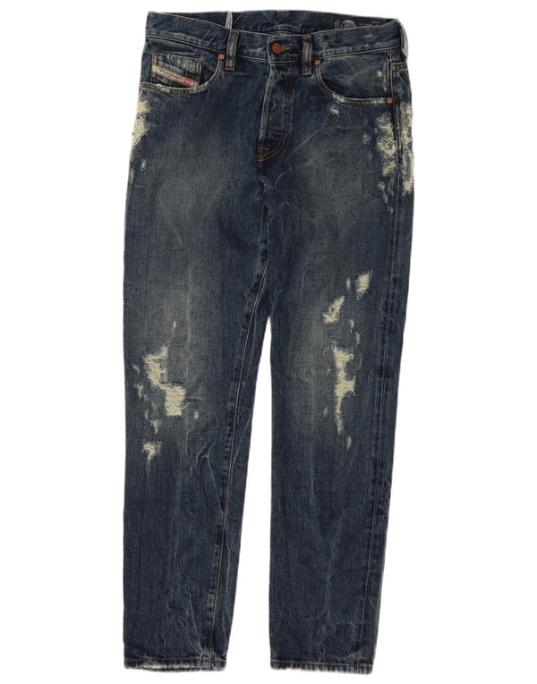 Diesel Bărbați Mharky Distressed Slim Skinny Jeans W30 L32 Blue Bumbac