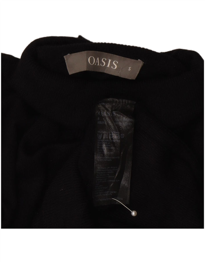 Oasis Pulover cu gât rulat pentru femei UK 10 Small Black Viscose
