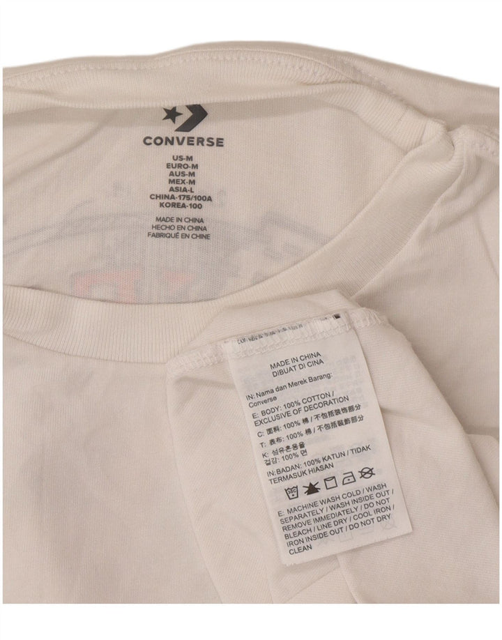 Tricou grafic Converse Chuck Taylor pentru bărbați, top mediu din bumbac alb