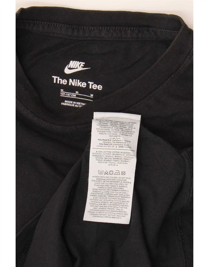 Tricou Nike pentru băieți Top 10-11 ani, mediu negru, bumbac