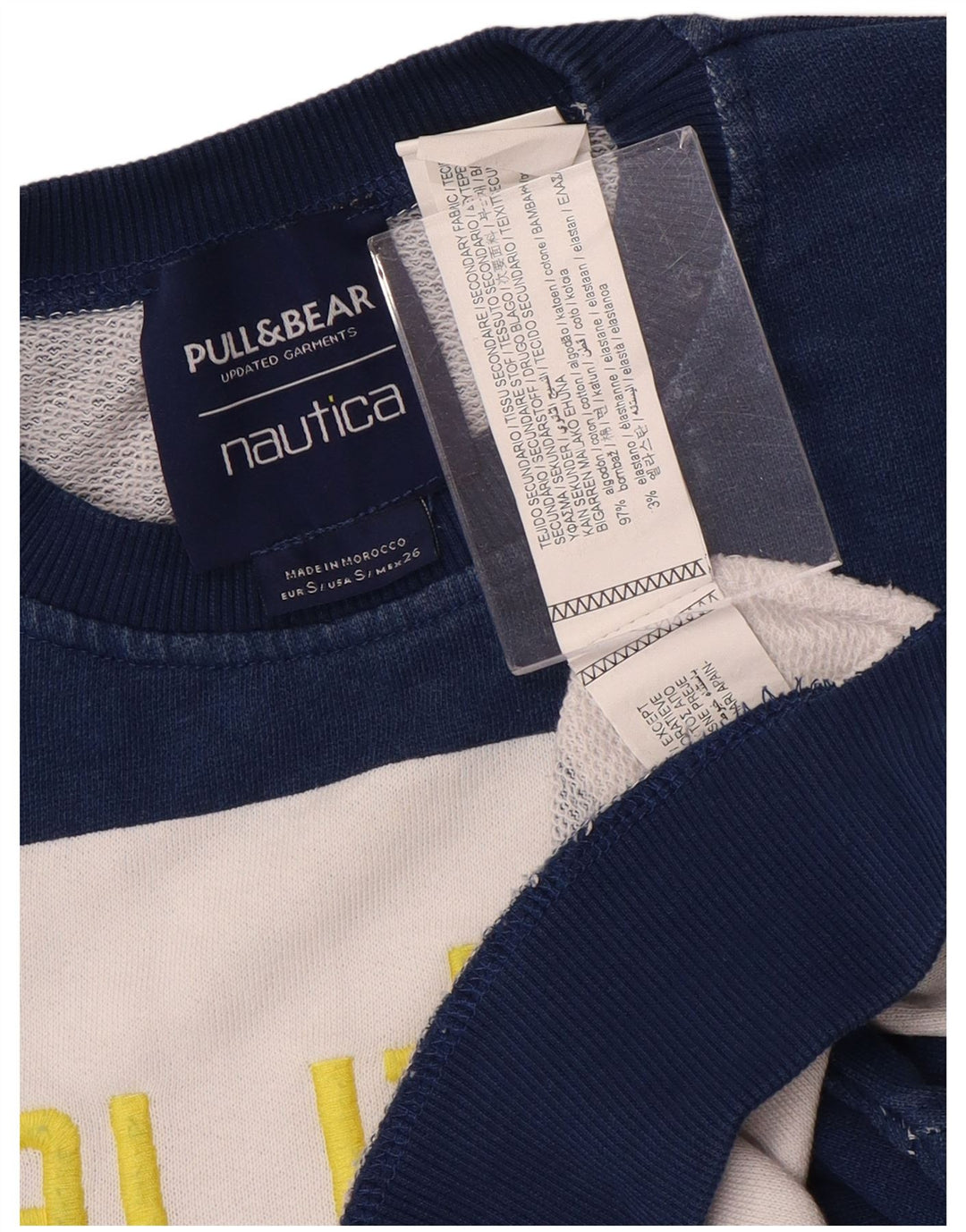 NAUTICA Pulover supradimensionat pentru femei UK 10 Mic bleumarin cu dungi