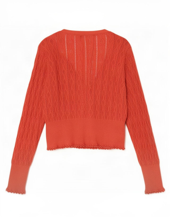 Pulover cardigan supradimensionat pentru femei Oasis UK 14 bumbac portocaliu mediu