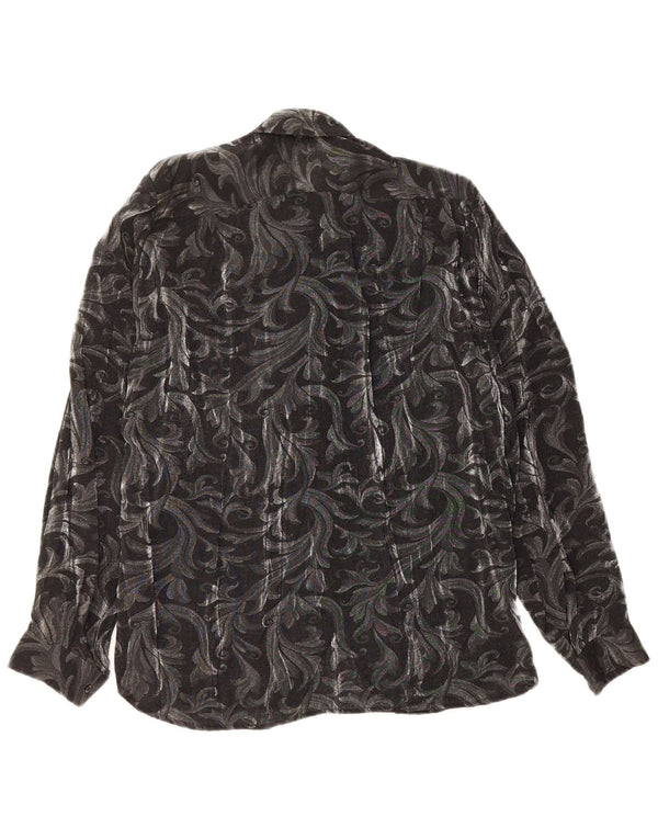 Bluză cămașă cu volane în față pentru femei LUCIANA IT 42 Medium Grey Paisley