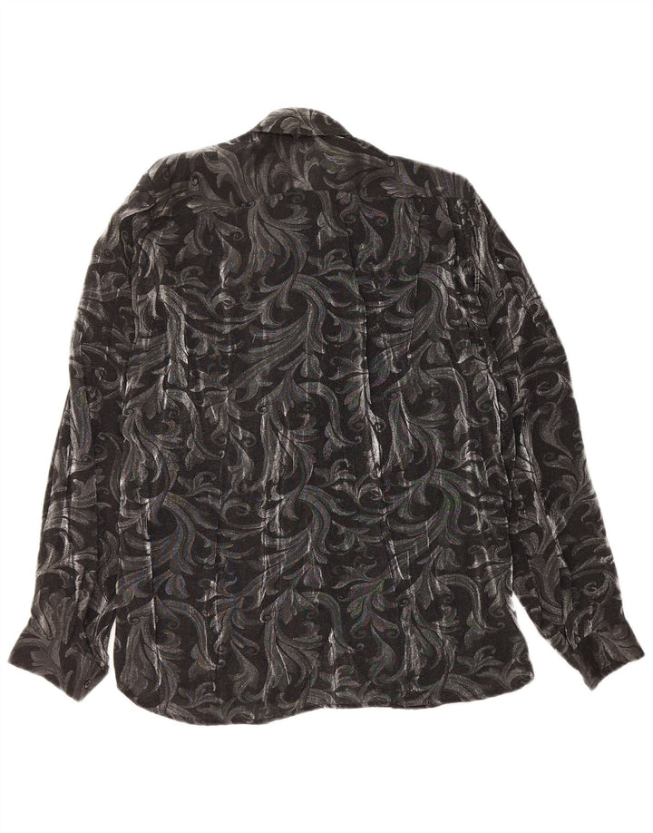 Bluză cămașă cu volane în față pentru femei LUCIANA IT 42 Medium Grey Paisley