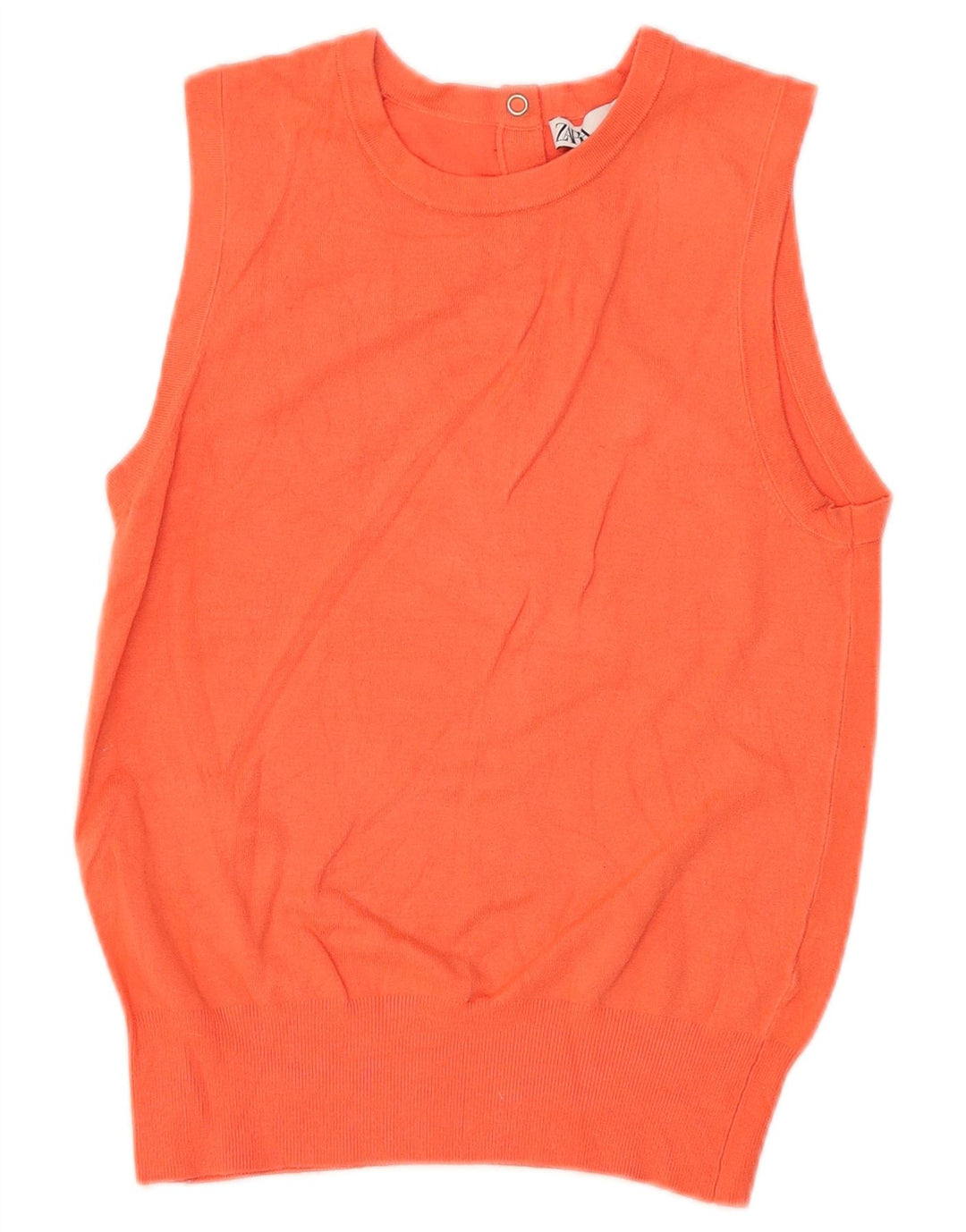 Zara Femei Vest Tank Top UK 10 Small Orange