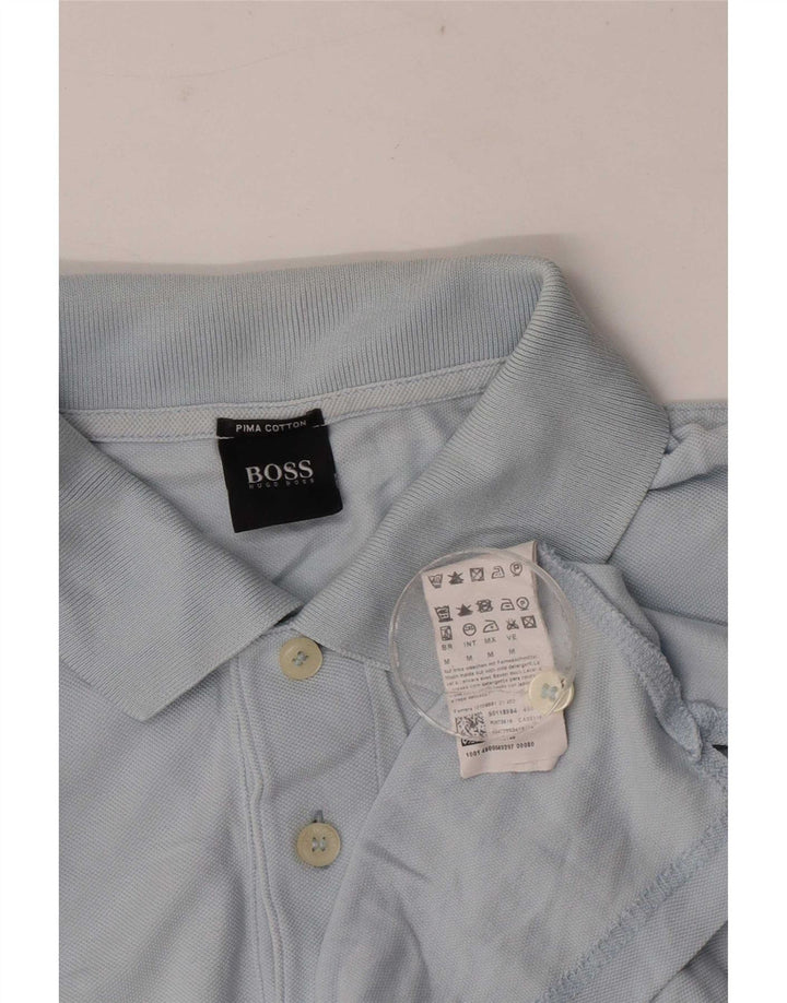 Tricou polo pentru bărbați Hugo Boss, bumbac albastru mediu