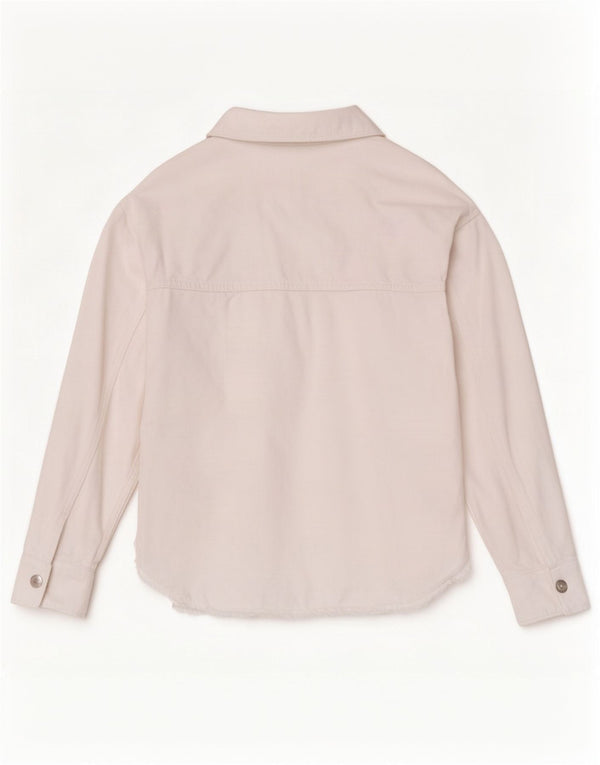 Zara Womens Oversized Denim Shirt UK 6 XS White Cotton