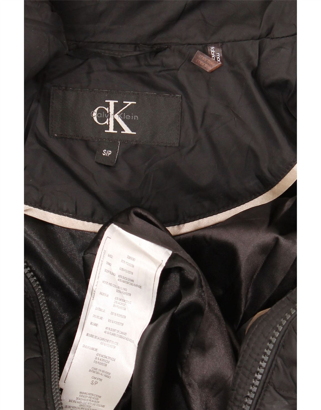 Jachetă căptușită pentru femei Calvin Klein UK 10 Poliester negru mic