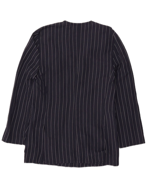 Jachetă vintage pentru femei cu 4 nasturi IT 44 Medium bleumarin cu dungi