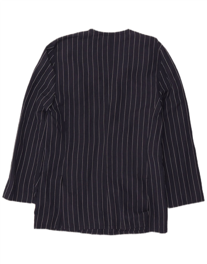 Jachetă vintage pentru femei cu 4 nasturi IT 44 Medium bleumarin cu dungi