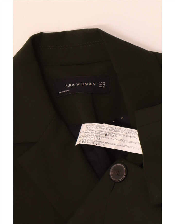 Sacou blazer pentru femei Zara, cu 1 nasture, UK 6 XS Kaki Poliester