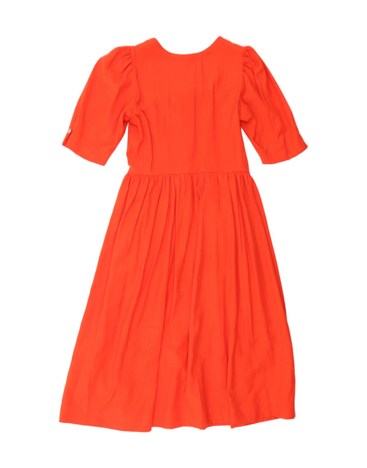 VINTAGE Womens A-Line Dress UK 12 Medium Orange Vintage Vintage and Second-Hand Vintage from Messina Hembry 