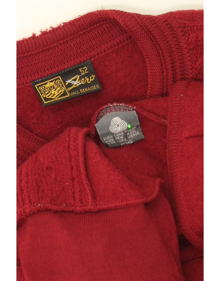 Pulover Cardigan Zero Femei IT 52 2XL Roșu Lână Nouă