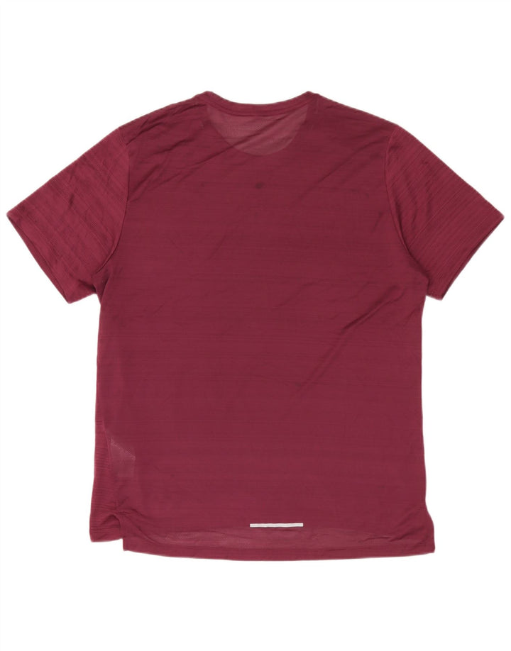 Tricou pentru bărbați Nike Dri Fit Top mare din poliester cu dungi bordeaux
