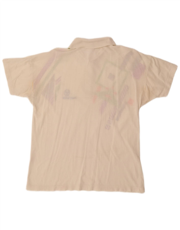 SERGIO TACCHINI Tricou Polo pentru bărbați EU 50 Bumbac geometric alb mediu mediu