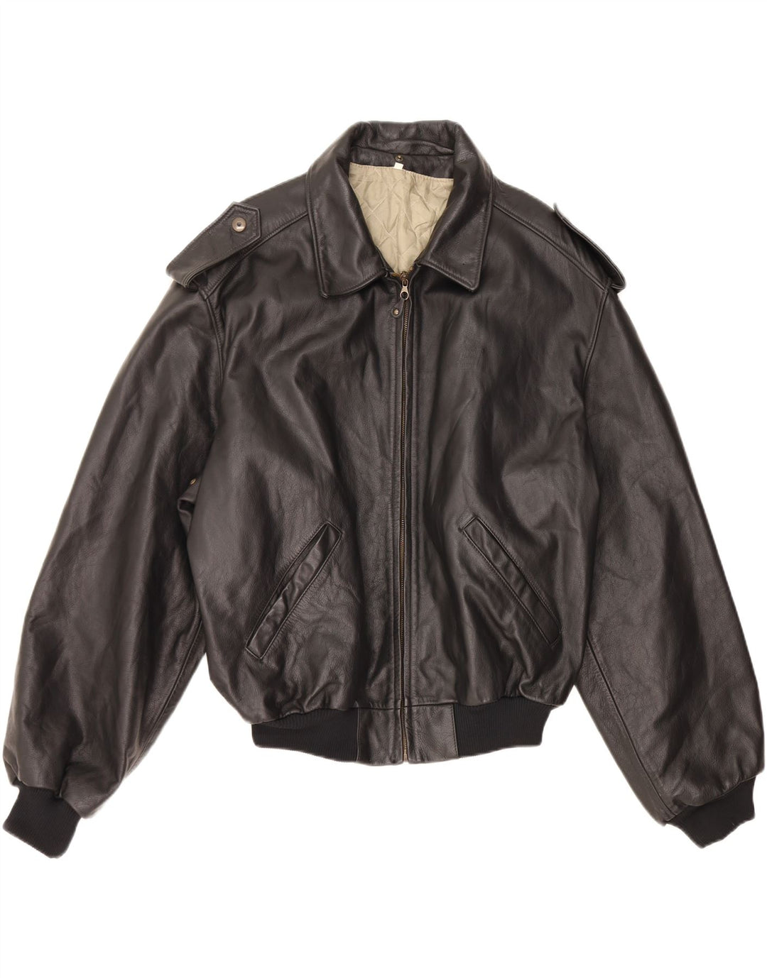 Jachetă militară din piele pentru bărbați VINTAGE IT 52 XL neagră