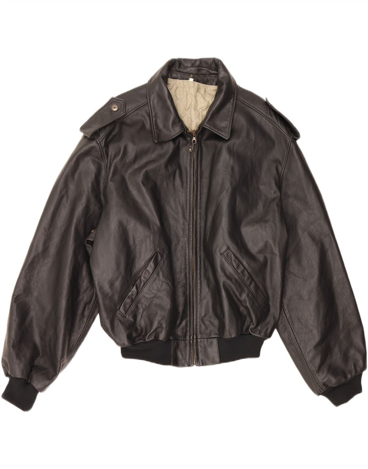 Jachetă militară din piele pentru bărbați VINTAGE IT 52 XL neagră