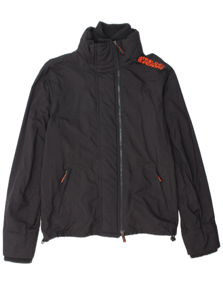SUPERDRY Jachetă de ploaie cu grafică pentru femei UK 18 XL Nylon negru