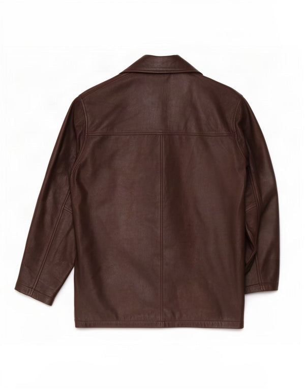 Jachetă de piele vintage pentru bărbați UK 42 XL maro