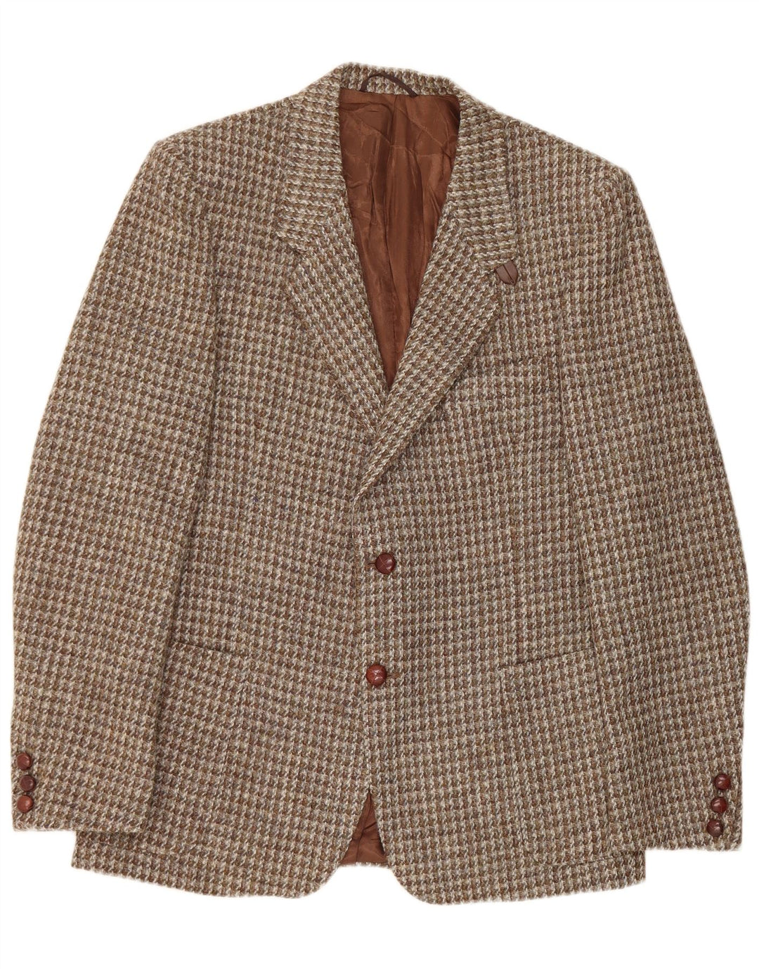Jachetă pentru bărbați Harris Tweed cu 2 nasturi, UK 42 XL, maro, picior de gală