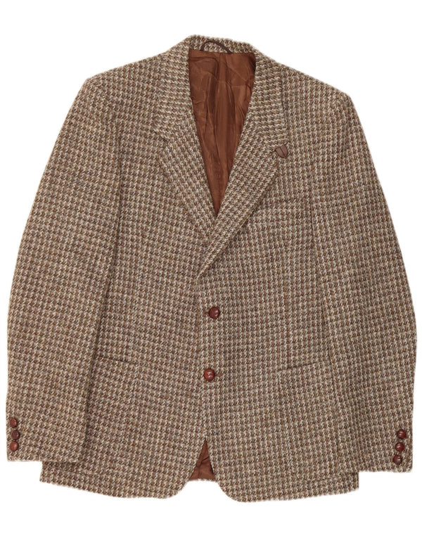 Jachetă pentru bărbați Harris Tweed cu 2 nasturi, UK 42 XL, maro, picior de gală