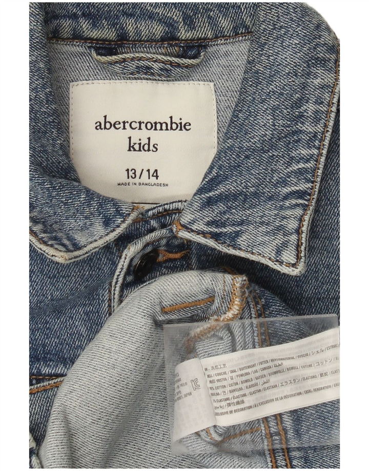 ABERCROMBIE & FITCH Jachetă de blugi pentru băieți 13-14 ani, bumbac albastru