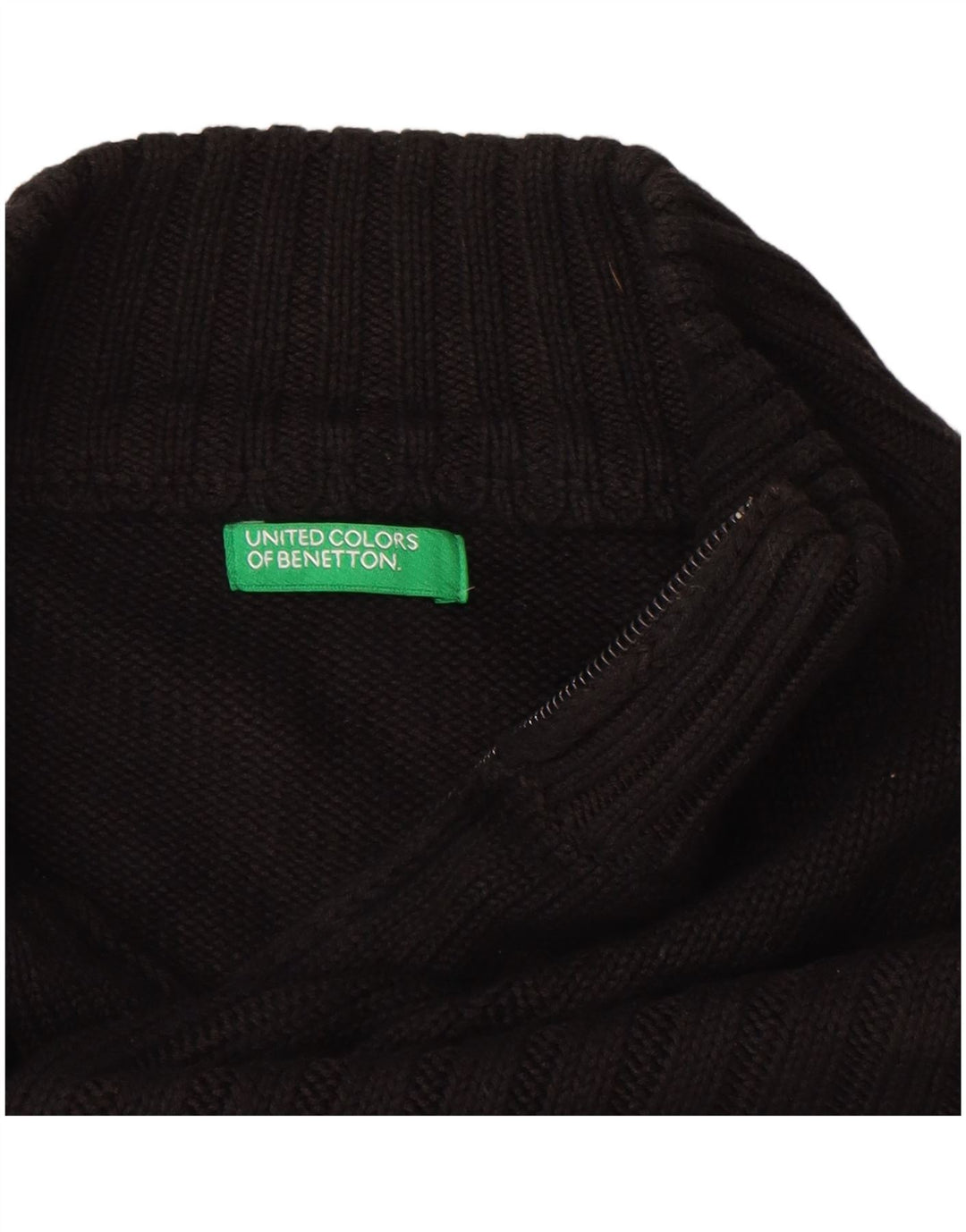 Pulover cardigan pentru femei BENETTON UK 16 mare, negru, bumbac