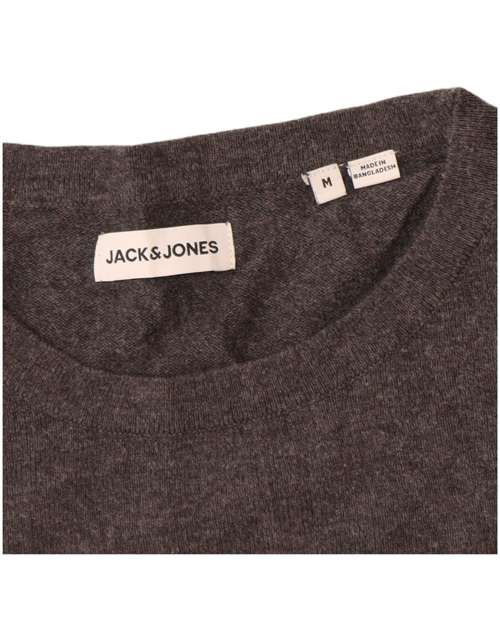 Pulover Jack & Jones pentru bărbați, cu gât crew, bumbac, gri mediu