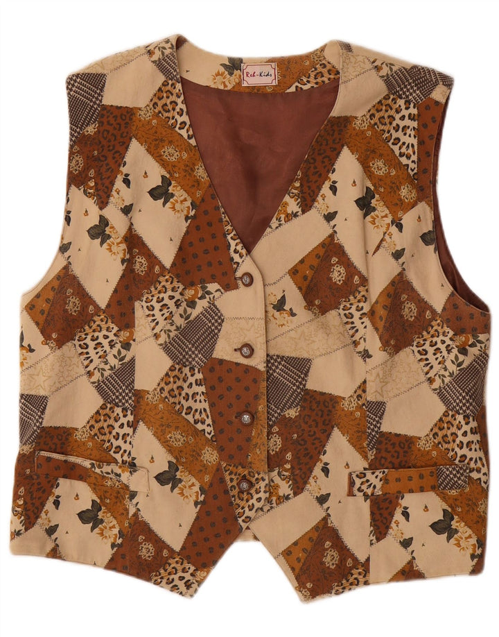 Vestă Vintage Fete 15-16 Ani Maro Patchwork Triacetat
