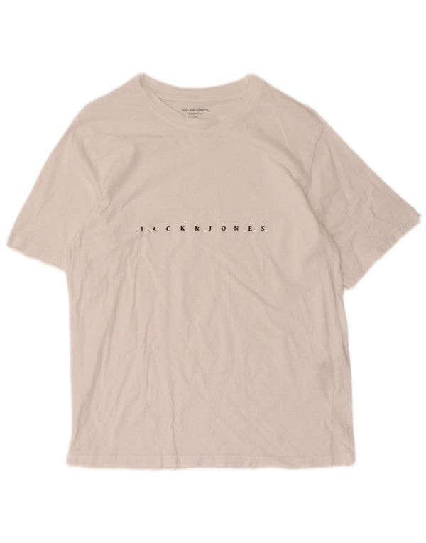 Tricou grafic Jack & Jones pentru bărbați Top XS Bumbac alb