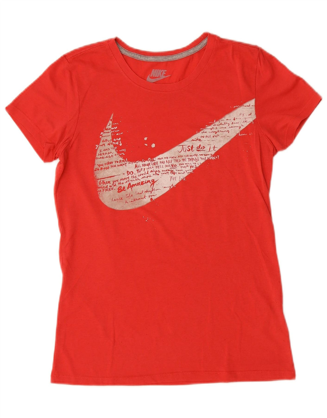 Tricou grafic NIKE pentru femei Slim Fit Top UK 12 Medium Red