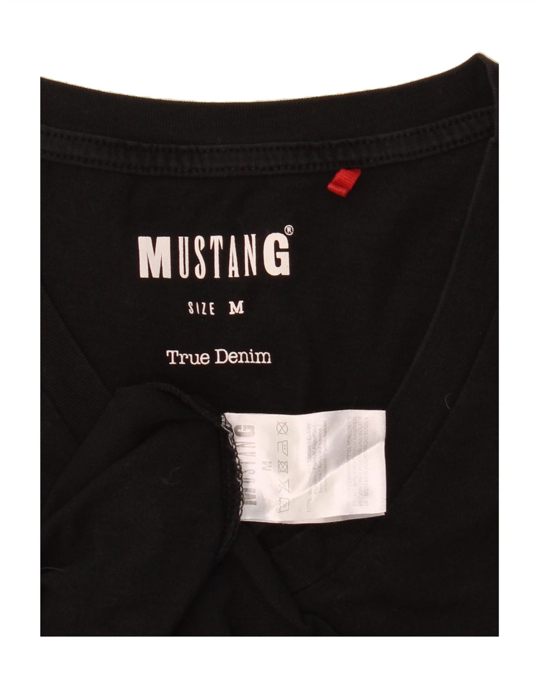 MUSTANG Mens T-Shirt Top Medium Black Cotton Vintage Mustang and Second-Hand Mustang from Messina Hembry 