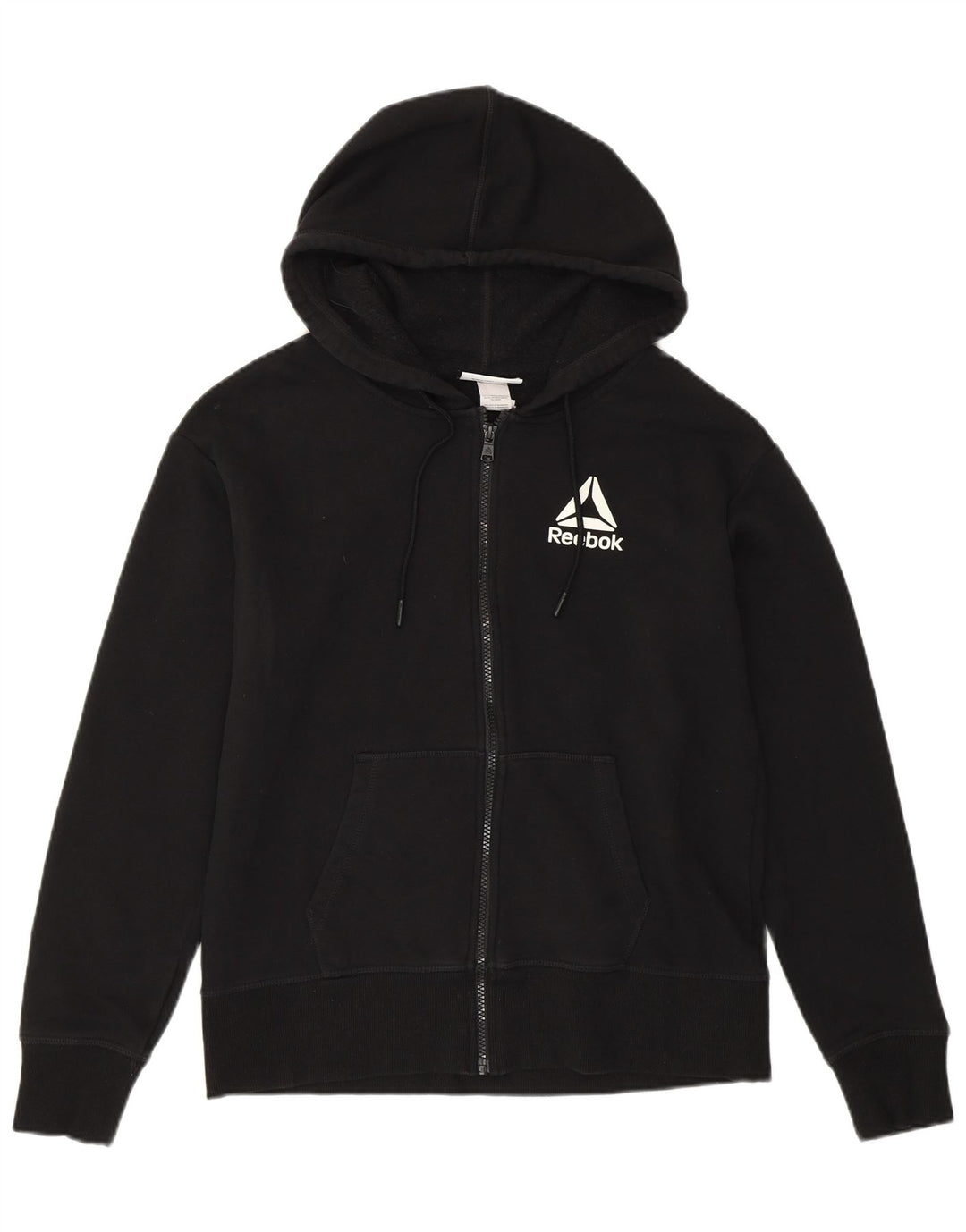 Pulover REEBOK pentru femei, cu fermoar, UK 14, bumbac mediu negru