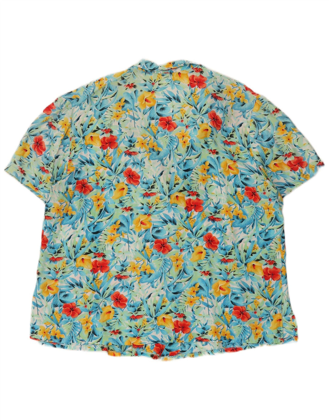 Cămașă cu mânecă scurtă pentru femei VINTAGE UK 20 2XL Turcoaz Floral