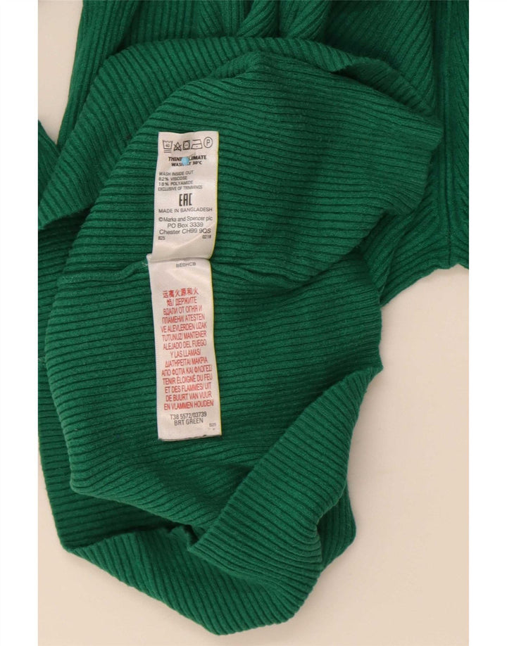 Marks & Spencer Pulover cu gât rulat pentru femei UK 10 Small Green Viscose