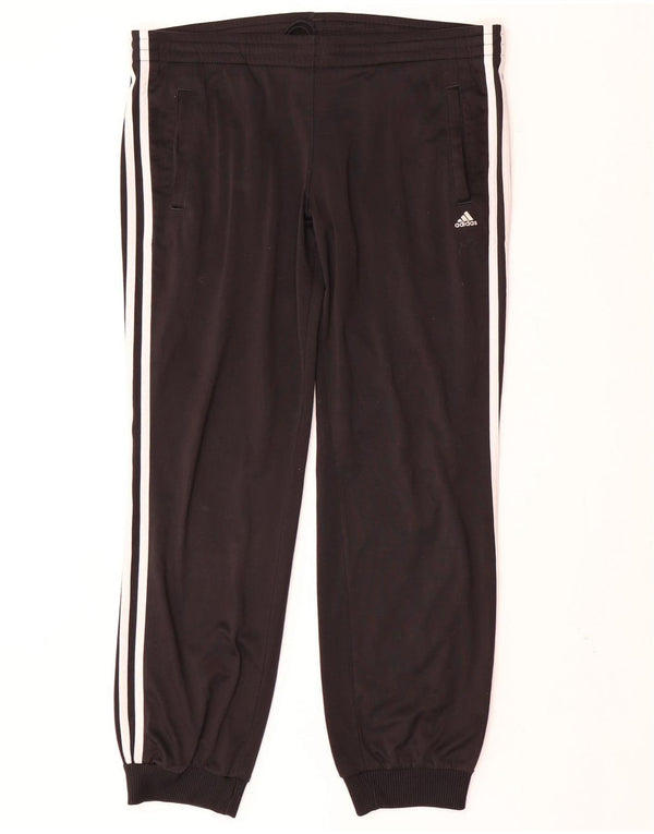 ADIDAS Womens Tracksuit Trousers Joggers UK 12/14 Medium  Black Polyester