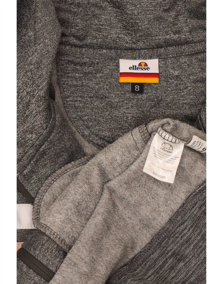 Pulover cu glugă cu fermoar pentru femei Ellesse UK 8 mic, gri, poliester color bloc