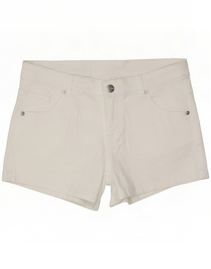 Oasis Womens Denim Shorts UK 14 Medium W30 White