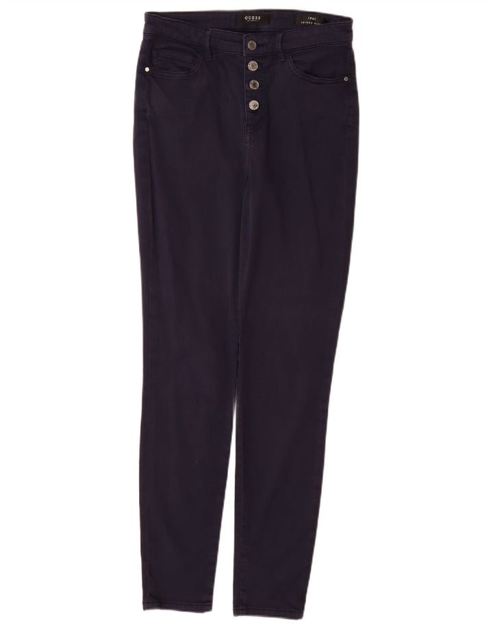 Pantaloni casual skinny GUESS pentru femei cu talie înaltă L28 L30 bumbac bleumarin