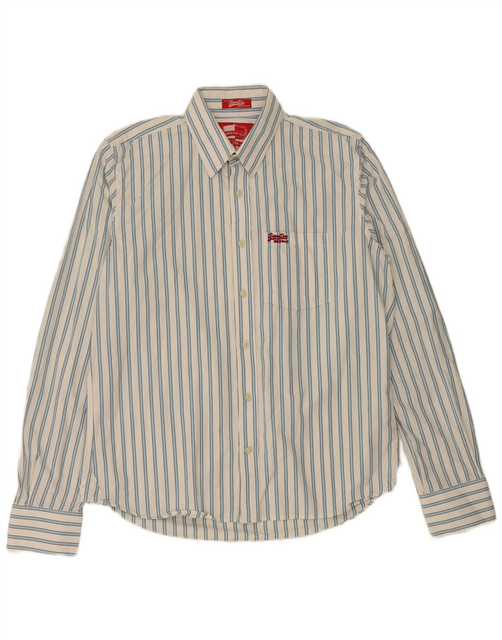 Cămașă pentru bărbați Superdry 2XL, bumbac cu dungi albe