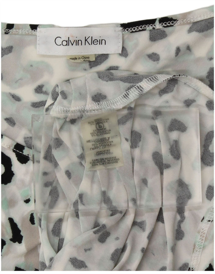 CALVIN KLEIN Vest Top Femei UK 12 Medium Multicolor Animal Print