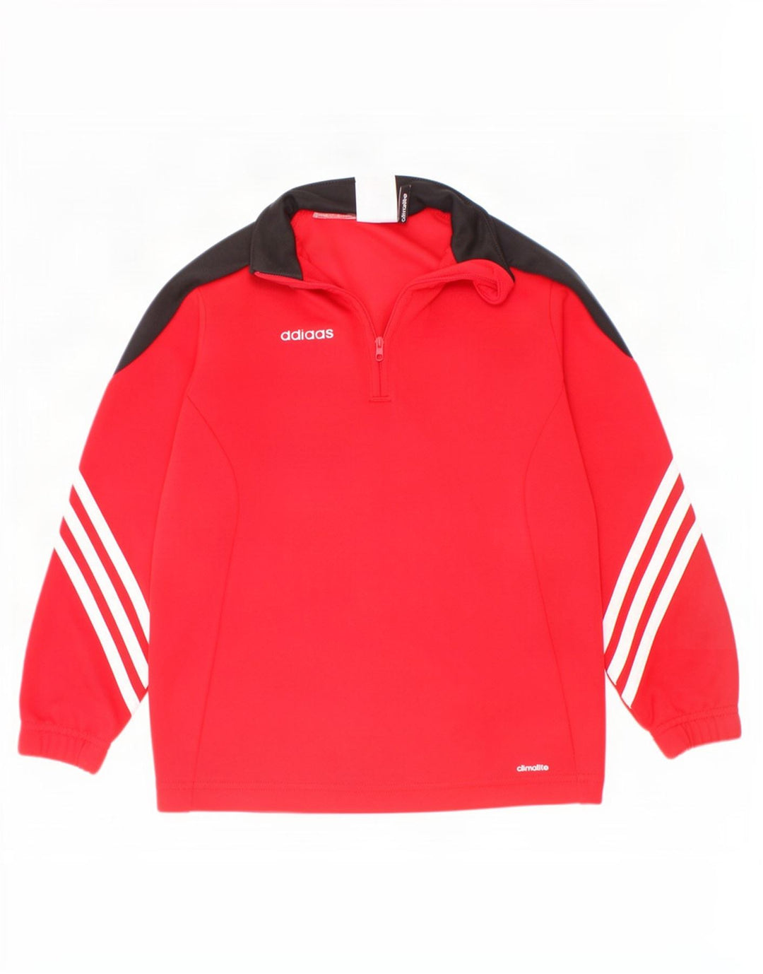 Adidas Boys Zip Neck Pullover Trening Top 5-6 ani XS Red Colorblock