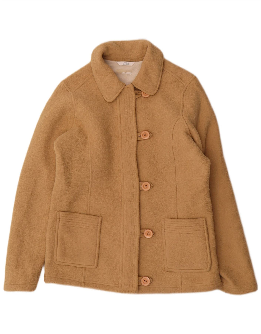 Jachetă fleece supradimensionată pentru femei Marks & Spencer UK 10 mic, bej, poliester