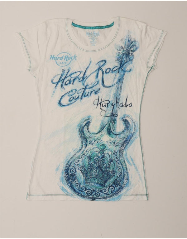 HARD ROCK CAFE Fete Hurghada Tricou Grafic Top 7-8 Ani Mediu Alb