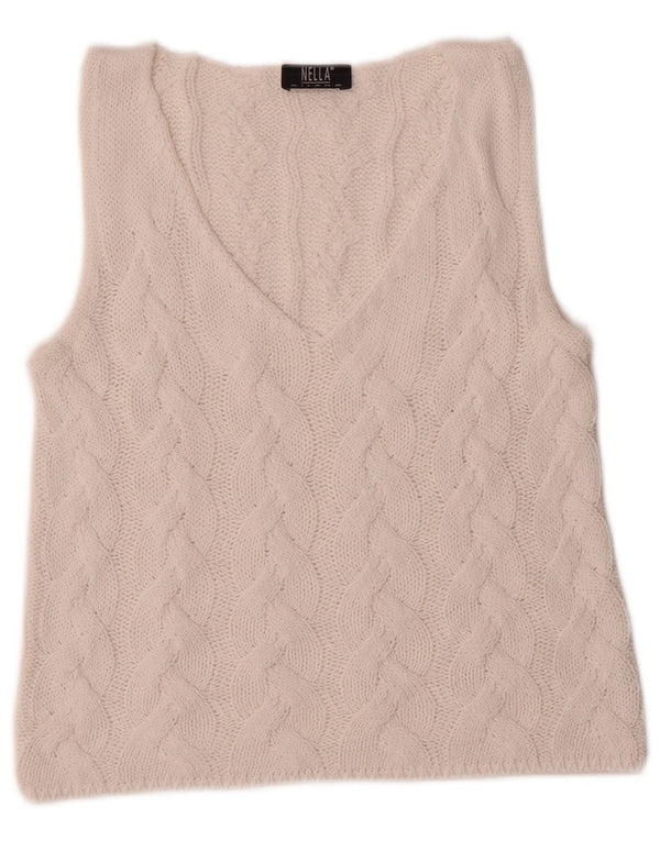 Vintage Crop Vest Tank Top pentru femei IT 40 Small White Viscose