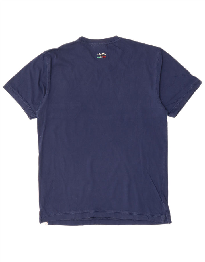 Tricou Bărbați LOTTO Top mare din bumbac cu dungi bleumarin