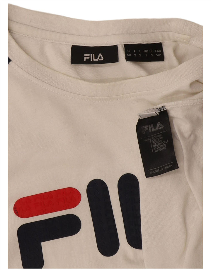 Tricou grafic Fila pentru bărbați Top mic Bumbac alb