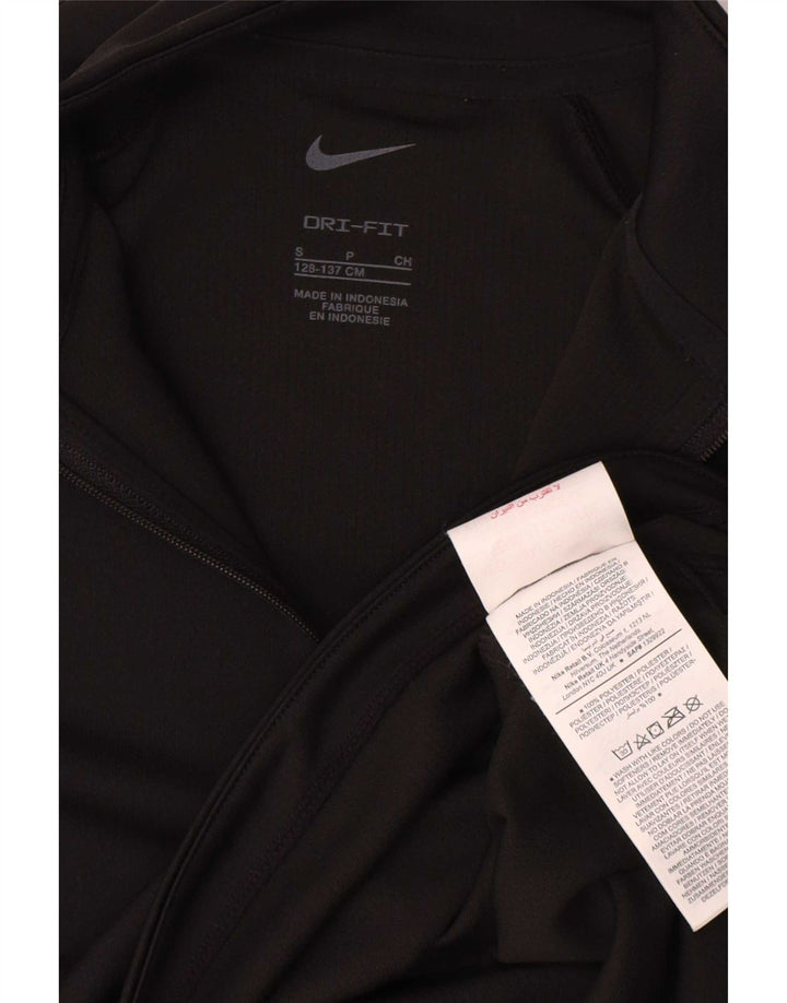 Trening pentru fete Dri Fit Zip Neck Pullover Top 8-9 ani Mic Negru