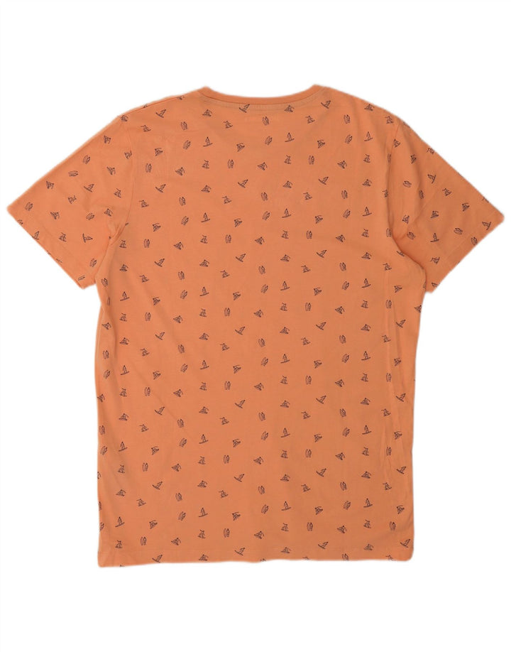 JACK & JONES Mens T-Shirt Top Small Orange Cotton